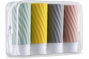 owlyee 3oz Travel Bottles, Empty Squeeze Toiletries, Tsa Liquid Container, Leak Proof Traveling Size for Shampoo, Conditioner, Lotion (4PCS)