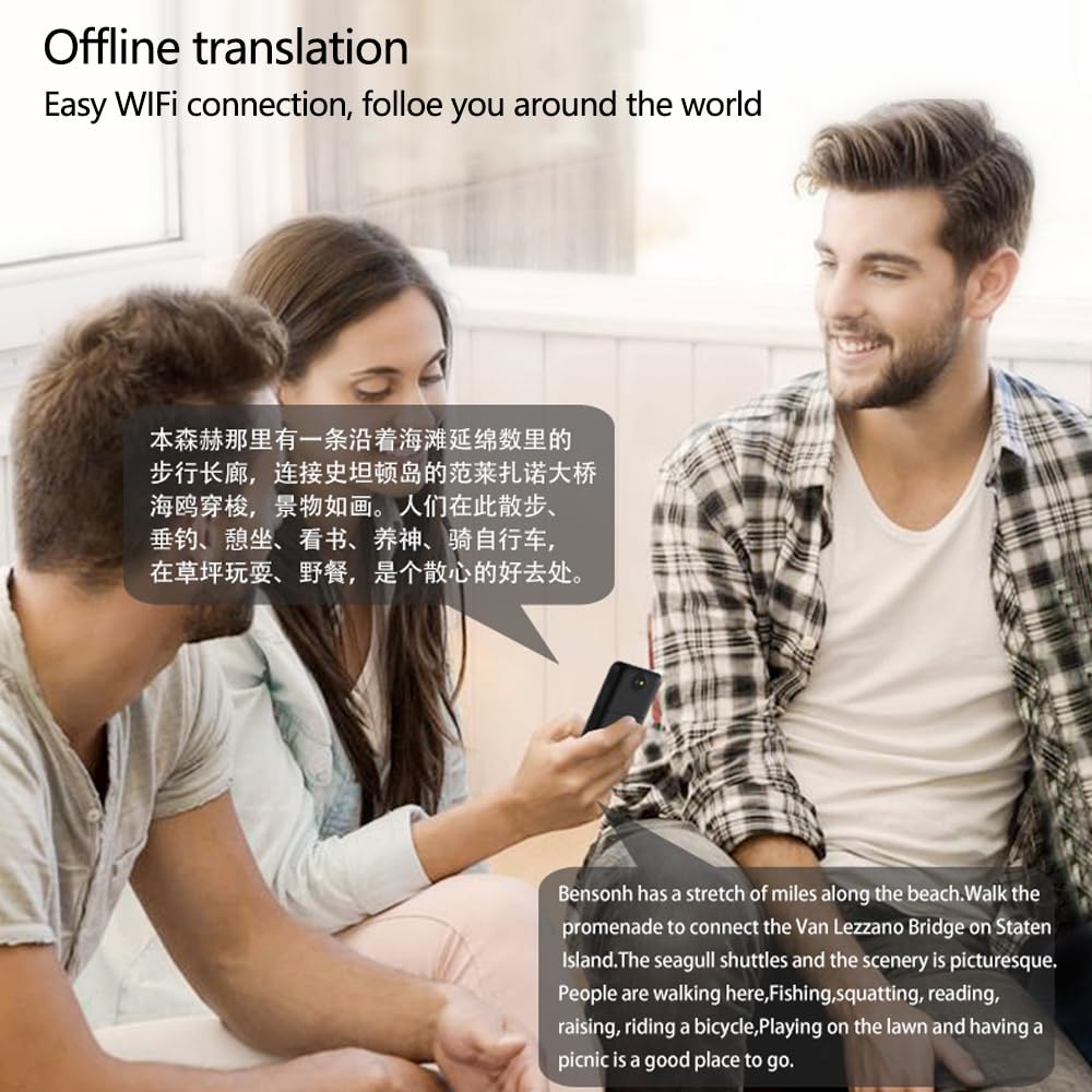 Language Translator Device, Portable Instant Language Translator Support WiFi/Bluetooth/Offline Two- Way Real Time Online 137 Languages with 2.4 Inch Touch Screen Recording Smart Translator