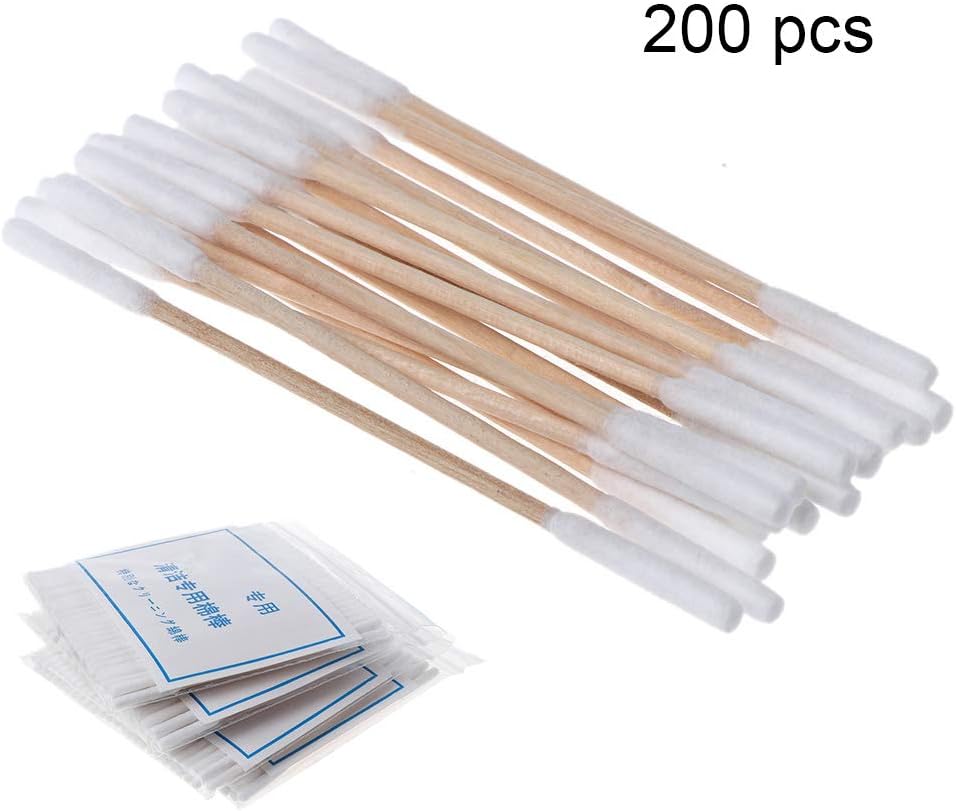 Roydoa 200Pcs/Box Wooden Cotton Swabs Double Head Cleaning Sticks for Heating Vape Clean Tools Accessories