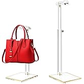 2Pcs Purse Display Stands, Height Adjustable10"-16"+14"-24", Acrylic Handbag Stands for Display, Clear Holder for Purse Evening Bag Clutch, Bag Table Rack, Purses Hanging Organizer for Closet Retail Vendor
