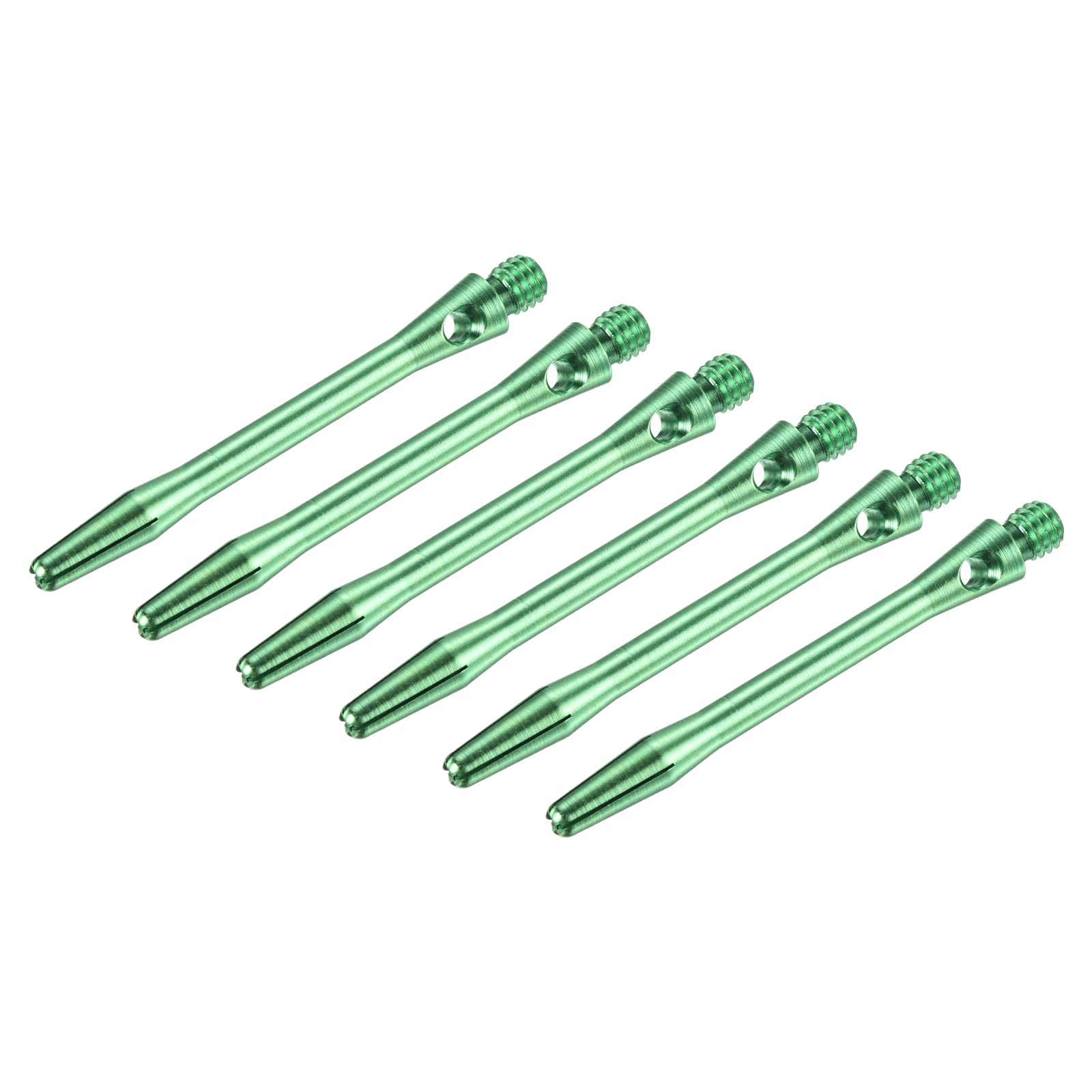 PATIKIL 45mm Aluminum Dart Shafts, Medium 2BA Thread Dart Stems Dart Accessories Throwing Fitting for Steel Tip - 6 Pack (Green)