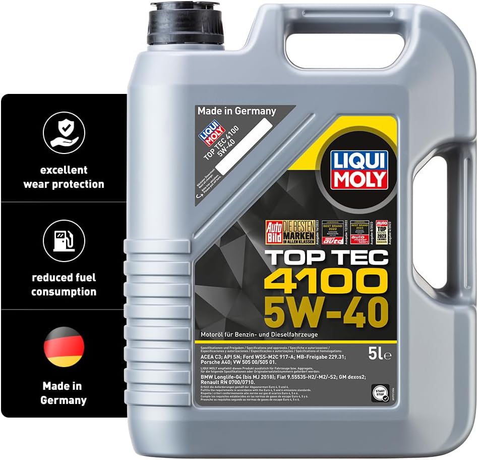 Liqui Moly Top Tec 4100 5W-40 5 L Synthetic Motor Oil 9511