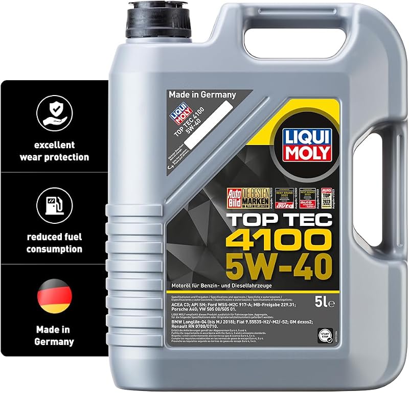 Liqui Moly Top Tec 4100 5W-40 5 L Synthetic Motor Oil 9511