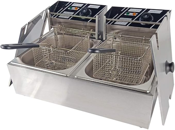 TYZXR Freidora de Doble Canasta de Acero Inoxidable Gruesa ...