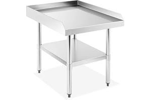 GRIDMANN NSF 16-Gauge Stainless Steel 24" L x 30" W x 24" H Equipment Stand Grill Table with Undershelf for Commercial Restaurant Kitchen