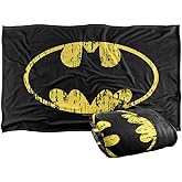 Batman Classic Logo Distressed Silky Touch Super Soft Throw Blanket 36" x 58",Classic Logo Distressed
