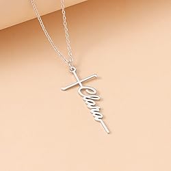 Lcherry Clara Name Cross Necklace Personalized