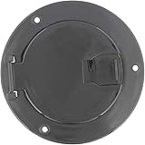 Dumble Deluxe Round Electric Cable Hatch for 30 and 50 Amp RV Electric Cord – RV Camper Electric Cord Cover, Black