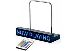 NOAHRK LED Light Up Now Playing Vinyl Record Stand Wall Mount, Tabletop Record Holder, Vinyl Playing Stand, Now Spinning Display (Black)