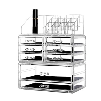 Amazon Com Dreamgenius Makeup Organizer 3 Pieces Acrylic Cosmetic