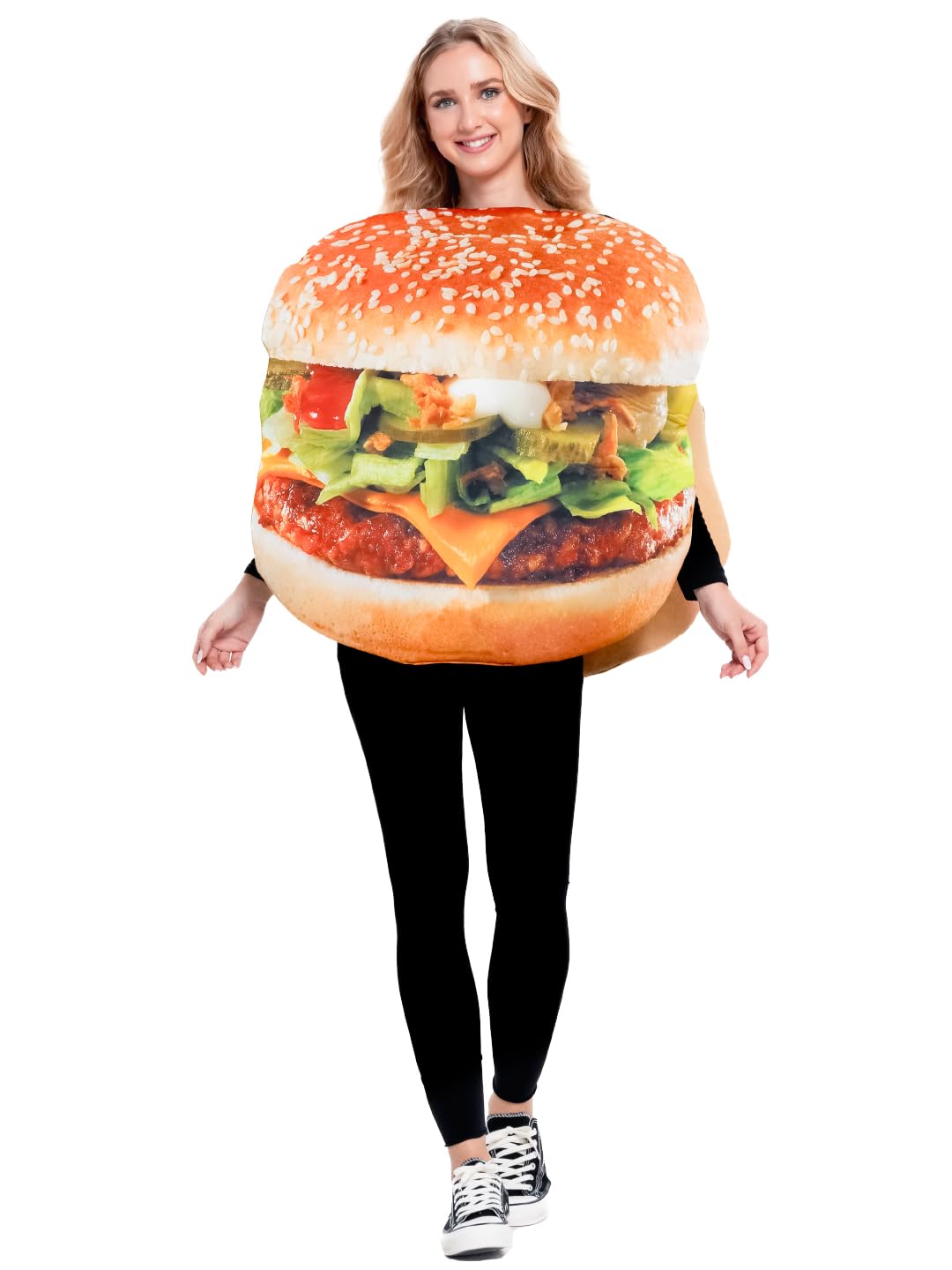 Photo 1 of Seasons Adult Hamburger Costume, Novelty Halloween Outfit, One size