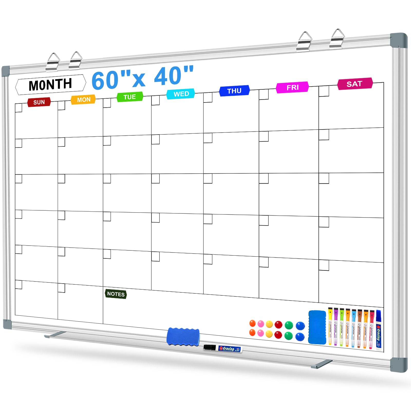 CALENBO Big Magnetic Whiteboard Calendar - 60 X 40