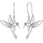 LWXIE Diamond Hummingbird Drop Dangle Earrings for Women 925 Sterling Silver Lab Grown Diamond Jewelry Gifts