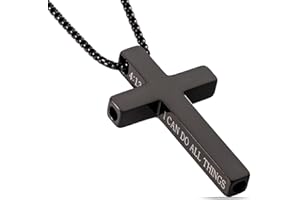 FUNPAR Cross Breathing Necklace, Breathlink Quit Smoking Aid, Inspirational Bible Verse Anti-Anxiety Mindfulness Necklace, Premium Stainless Steel Breathwork Tool, Anxiety Relief Items Gift