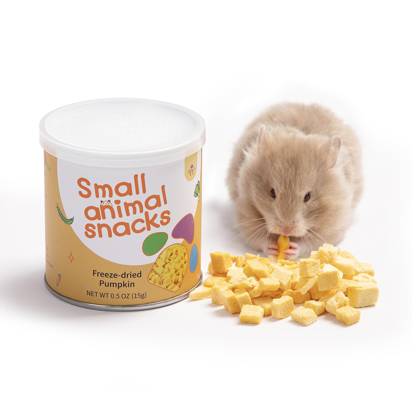 Niteangel Hamster Snack & Treats Toy - Small Animal Natural Treat for Dwarf Syrian Robo Hamsters Gerbils Mice Degus or Other Pets (Freeze-dried Pumpkin - 0.5oz (15g))