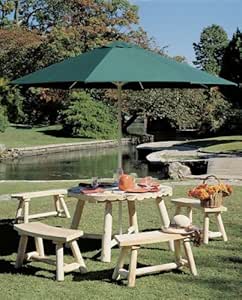 Amazon.com : Rustic Cedar - Outdoor Round Patio Dining Set ...
