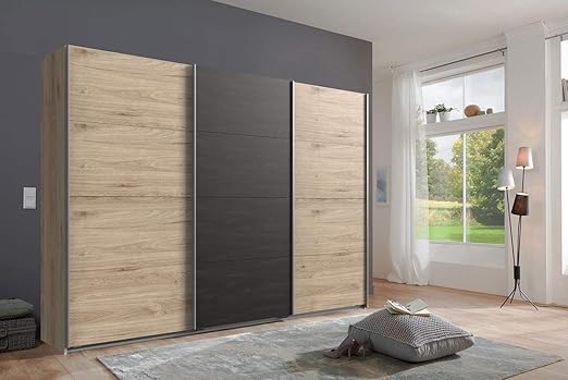 lifestyle4living Kleiderschrank in Hickory-Oak-Nachbildung mit
