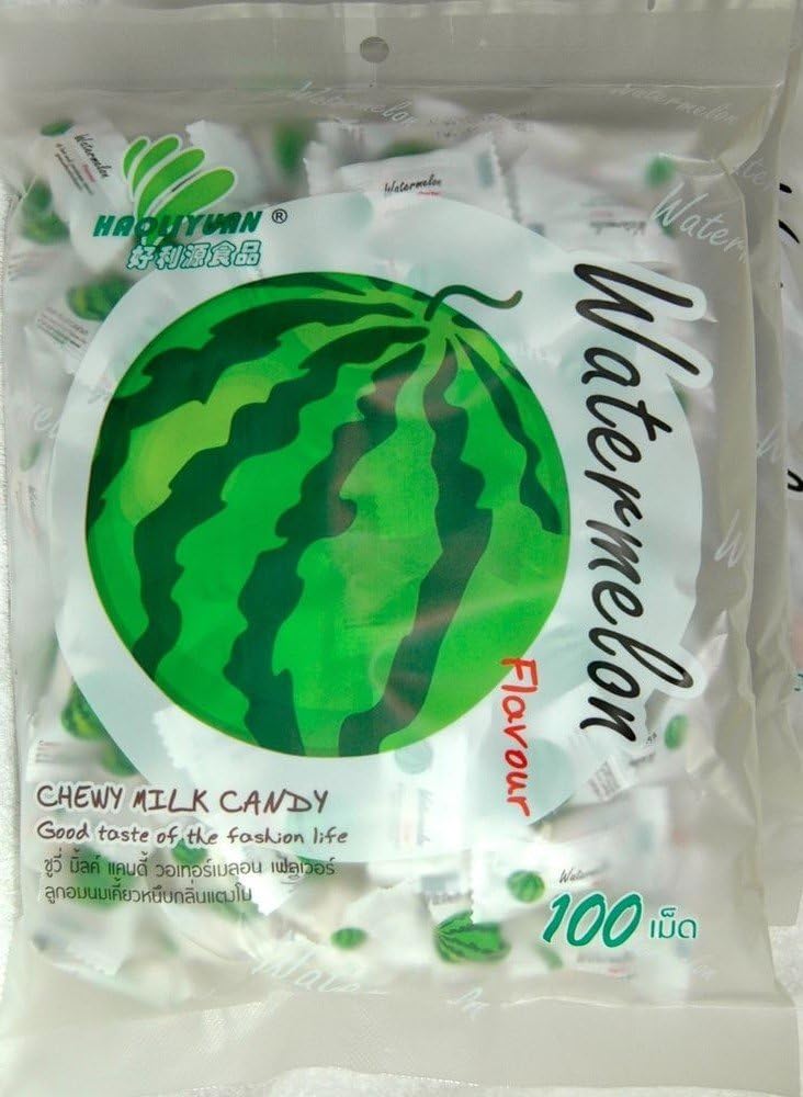 Haoliyuan, Chewy Milk Candy, Watermelon Flavour, 380 g. [Pack of 1 piece]