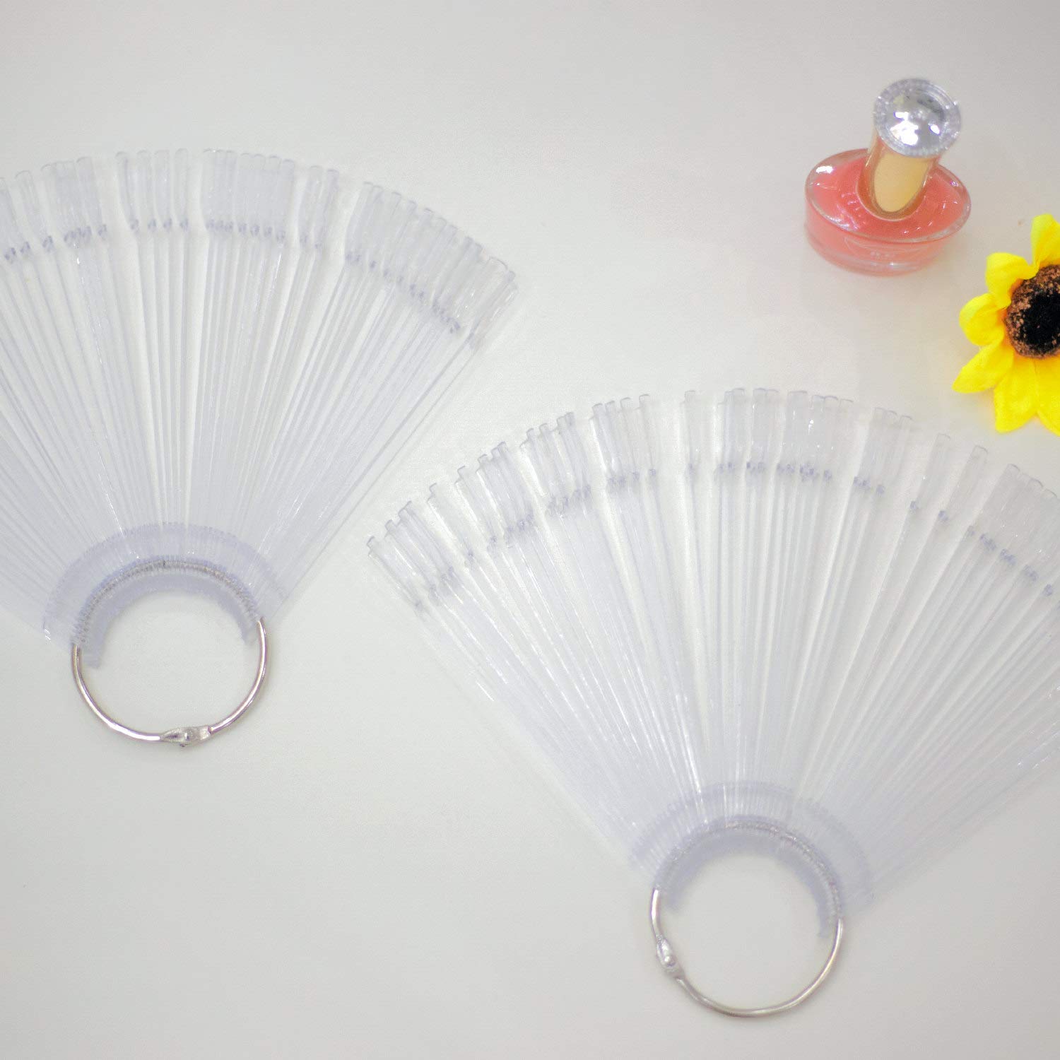 3 Set Total 150 Tips Clear Nail Swatches Sticks Nail Art Supplies for Nail Art Polish Display and Home DIY, Transparent : Beauty