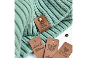 Customized Leather Product Tags with Rivets,Handmade Leather Labels,10-100pcs Personalized Custom Labels for Crochet Items,fo