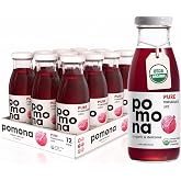 Pomona Organic Pure Pomegranate Juice, No Sugar Added, 12-pack | Not from Concentrate, No Preservatives, Non-GMO, Cold-Pressed, Kosher, Gluten Free &amp; Vegan, 8.4 Oz Glass Bottles (12 Pack)