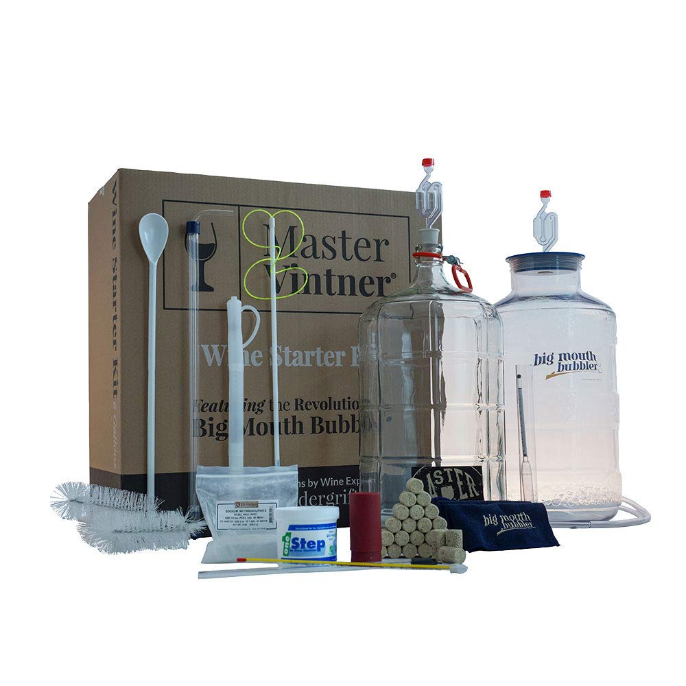 Master Vintner Wine Making Equipment Starter Kit with Plastic Big Mouth