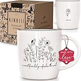 Kinkiii Floral Friendship Coffee Mug A Sweet Friendship Refreshes the Soul Gifts for Christian Women Best Friend Sister Coworker, Coffee Mugs Gifts for Thanksgiving Christmas Birthday Farewell, 13 Oz