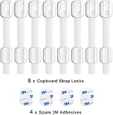 Norjews 8 Pack Cabinet Locks Baby Proofing, Adjustable Cupboard Drawer Safety view 4