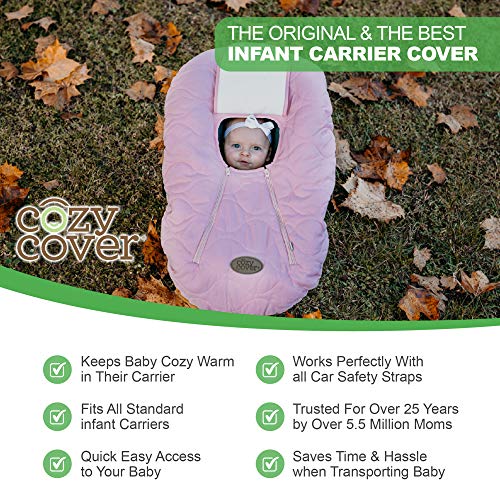 Cozy Cover Infant Car Seat Cover (Pink Camo) - the Industry Leading Infant Carrier Cover Trusted by Many Moms Worldwide for Keeping Your Baby Cozy, Warm
