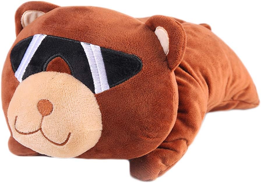 Cute Cartoon Doll Tissue Box Cover, Portable Adorable Hanging Plush Animals Shape Tissue Box Holder, Napkins Paper Towels Storage Holder for Car, Home, Office (B)