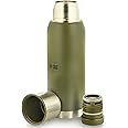 M-Tac Thermo Bottle Type 2 for Cold & Hot Beverages - Stainless Steel Leakproof Vacuum Insulated Flask (Olive, 34 oz)