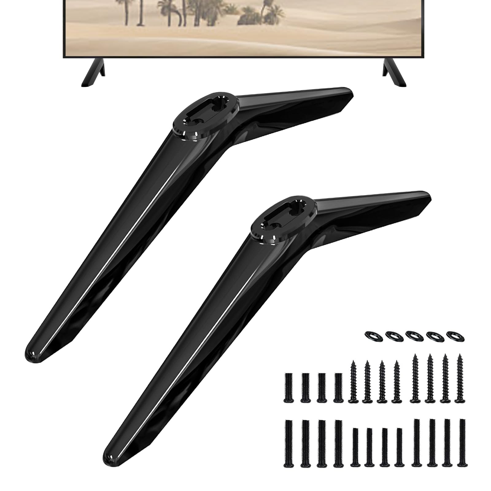 Photo 1 of TV Legs Replacement for Toshiba TV Stand Base for Toshiba 32L310U18 32L310U19 32L310U20 32L220U 43LF421U19 50L420U TV Stand Legs for Toshiba with Screws (Upgraded Version)