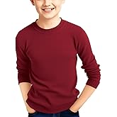 Haloumoning Boys Sweater Kids Fashion Long Sleeve Crewneck Knit Pullover Fall Winter Clothes 5-14 Years