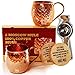 Perfected Moscow Mule Copper Mugs Set of 2 100% Copper Cups - FREE DOUBLE BONUS Lime Squeezer with Bottle Cap Opener & Two Fun Wooden Coasters - Pure Solid Copper - 16 oz - Handcrafted Hammered Finish