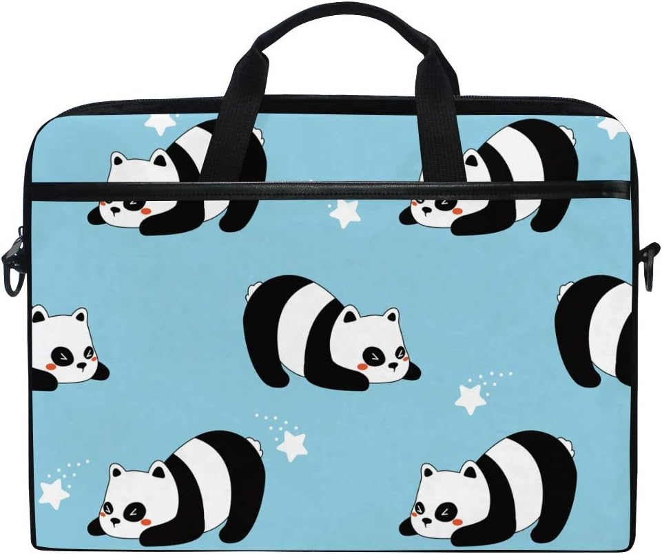 JUAMA Cute Animal Lazy Panda Laptop Bag 15 Inch Tablet Carring Case Business Briefcase Handbag Laptop Shoulder Messenger Bag with Strap for Men Women Mcbook Notebook