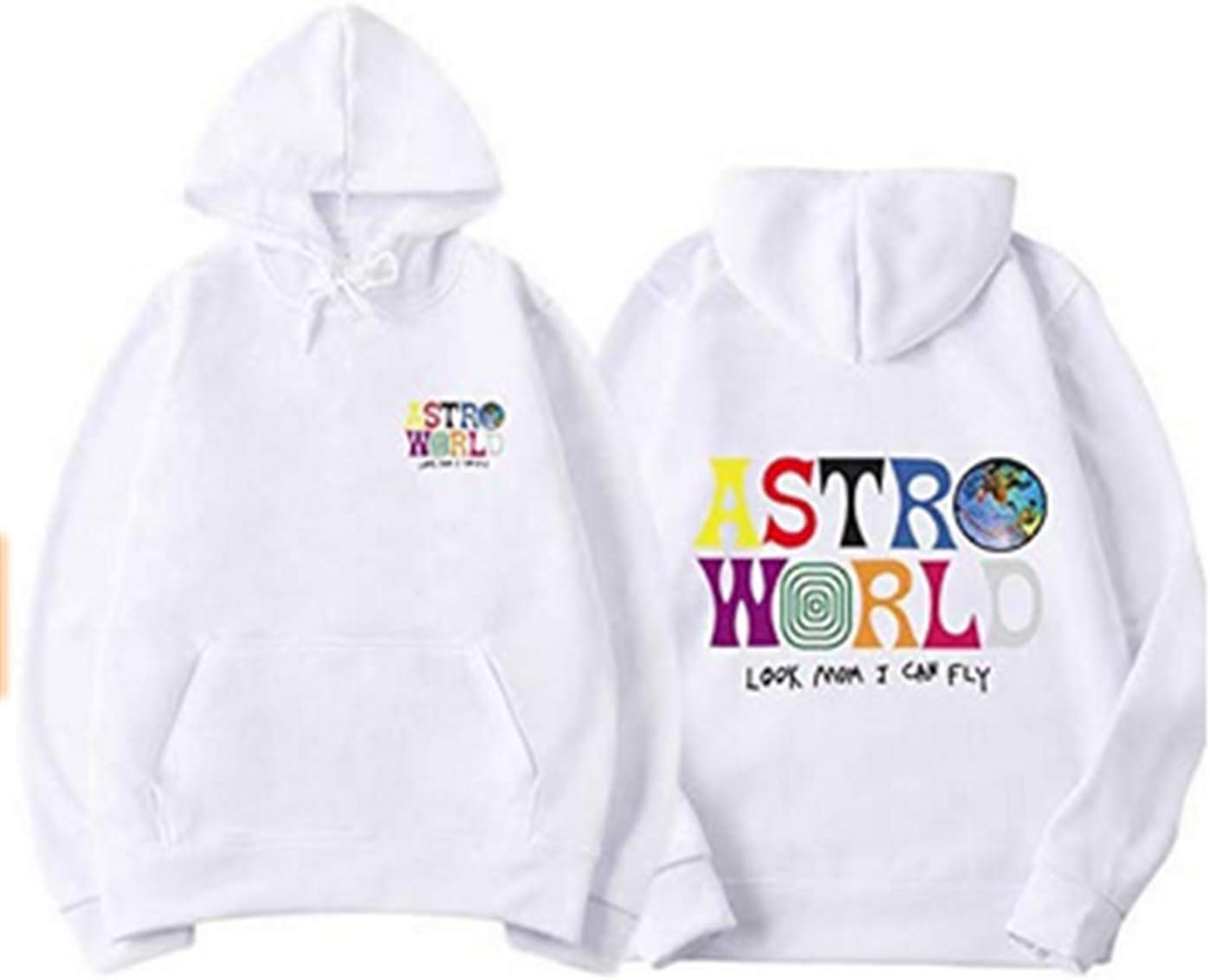 Travis Scott Hoodie New Print Men's Hip Hop Pullover Sweatshirt Hoodies White M