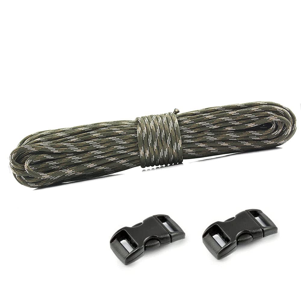 Namvo Paracord 10 Strand Outdoor Nylon Parachute Cord Rope 100 Feet (Green Camouflage)