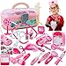 Doctor Toys Stethoscope Injections Nurse Pretend Play Kit for Kids Pink Luminous Sound Medical Doctor's Kit 30 pcs Role Play Educational Toys