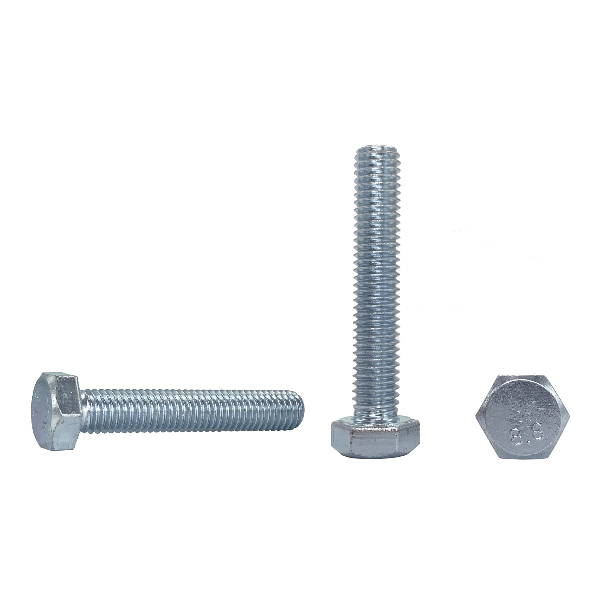 (Pack of 35 pcs) DIN 933 Zinc Plated Steel Hexagon Bolts M8 x 45 mm 8.8 Grade, Hex Screws, Fully Threaded, Hex Head, Tap Bolt (35, M8 x 45 mm)