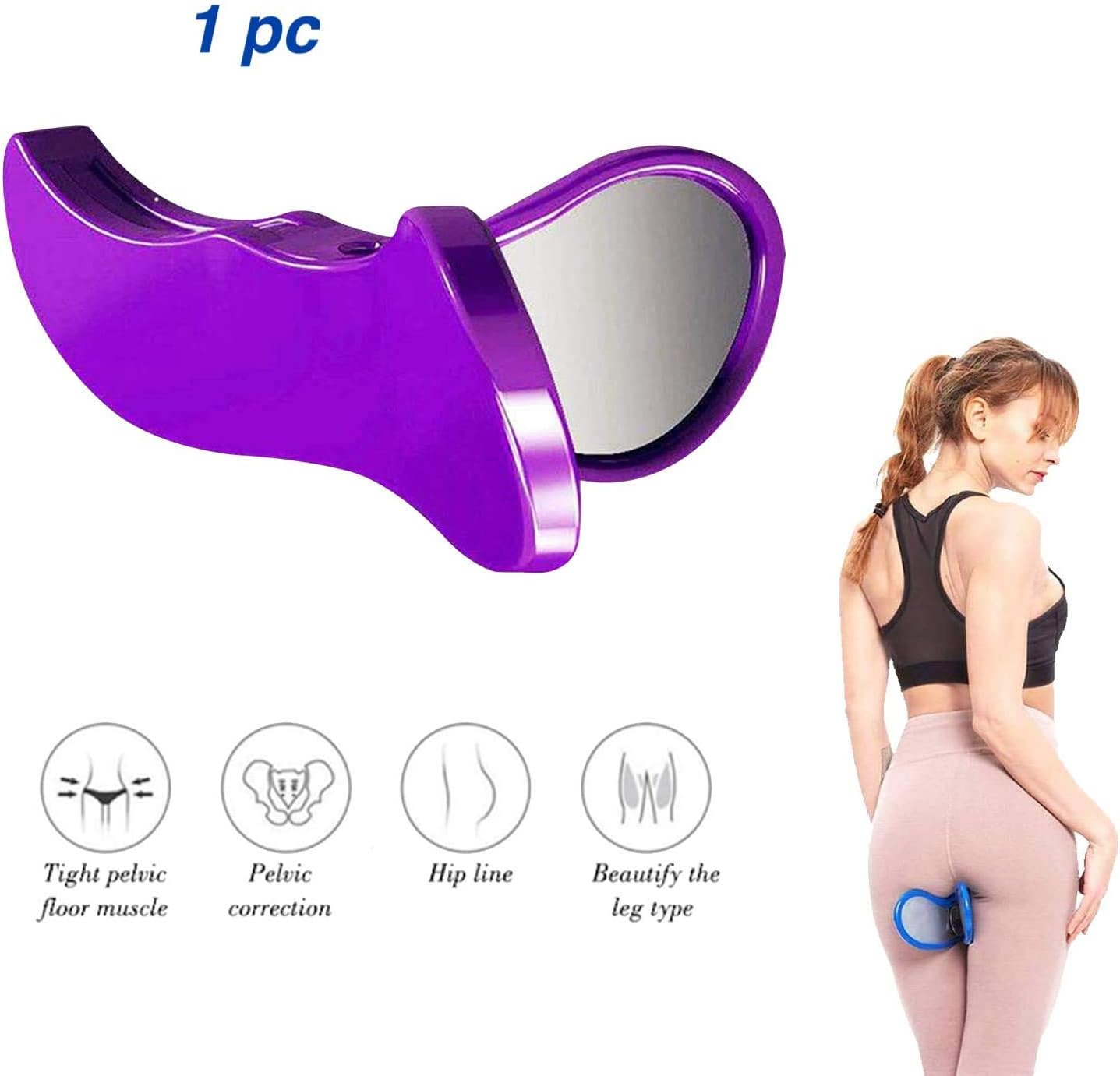 Hip Clip Massage Clamp, Hip Muscle Inner Thigh Trainer, Pelvis Floor Muscle Medial Exerciser, Slim and Tighten Thighs Hip Trainer Fitness Equipment for Sedentary, Postpartum Mothers