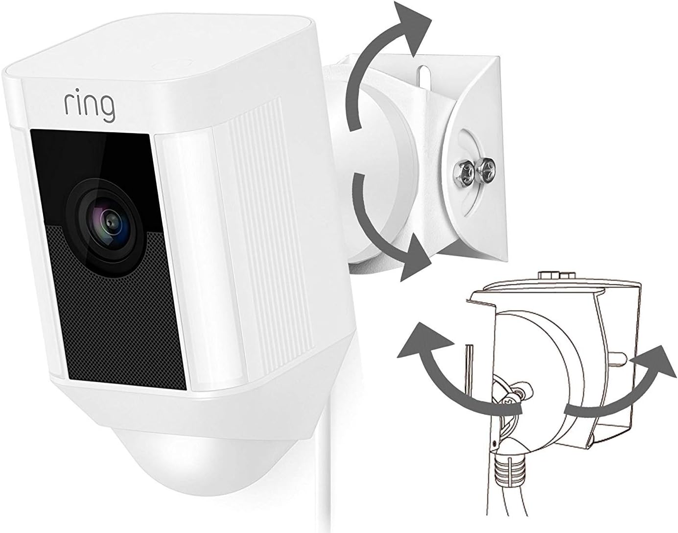 Aluminum Wall Mount for Ring Spotlight Cam Wired Flexible Adjustable