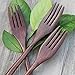 Wooden Forks for Eating Desserts, Chips, Snacks, Cereal, Salad, Fruit, ADLORYEA 6 Pieces Wood Fork, 9 Inch Long Handle Reusable Japanese Style Handmade Kitchen Utensil