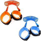 2 Pack Anti Lost Wrist Link, Toddler Leash Wristband, Kid Safety Leash for Walking, Child Safety Rope Leash, Baby Hand Leash Outdoor Activities (Orange, Blue, 2m)