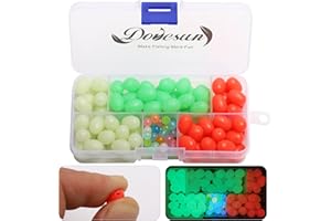 Dovesun Soft Rubber Fishing Beads Fishing Bait Eggs Accessories 7 Colors with Tackle-Box 0.23in(600pcs), 0.31in(250pcs), 0.39