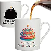 Lovift Coffee Mug Birthday Gift for Women, Novelty Ceramic Tea Cup, Unique Funny Heat Color Changing Mug for Women, Best Friend, Besties, Daughter, Gag Gift and Surprise Gifts for Christmas. 12 oz.