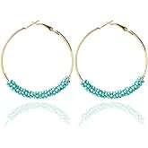 Boho Earring for Women Indian Gypsy Dangle Earrings Bohemian Chandelier Earrings Coin Hook Earrings Geometric Statement Earring Jewelry Gifts