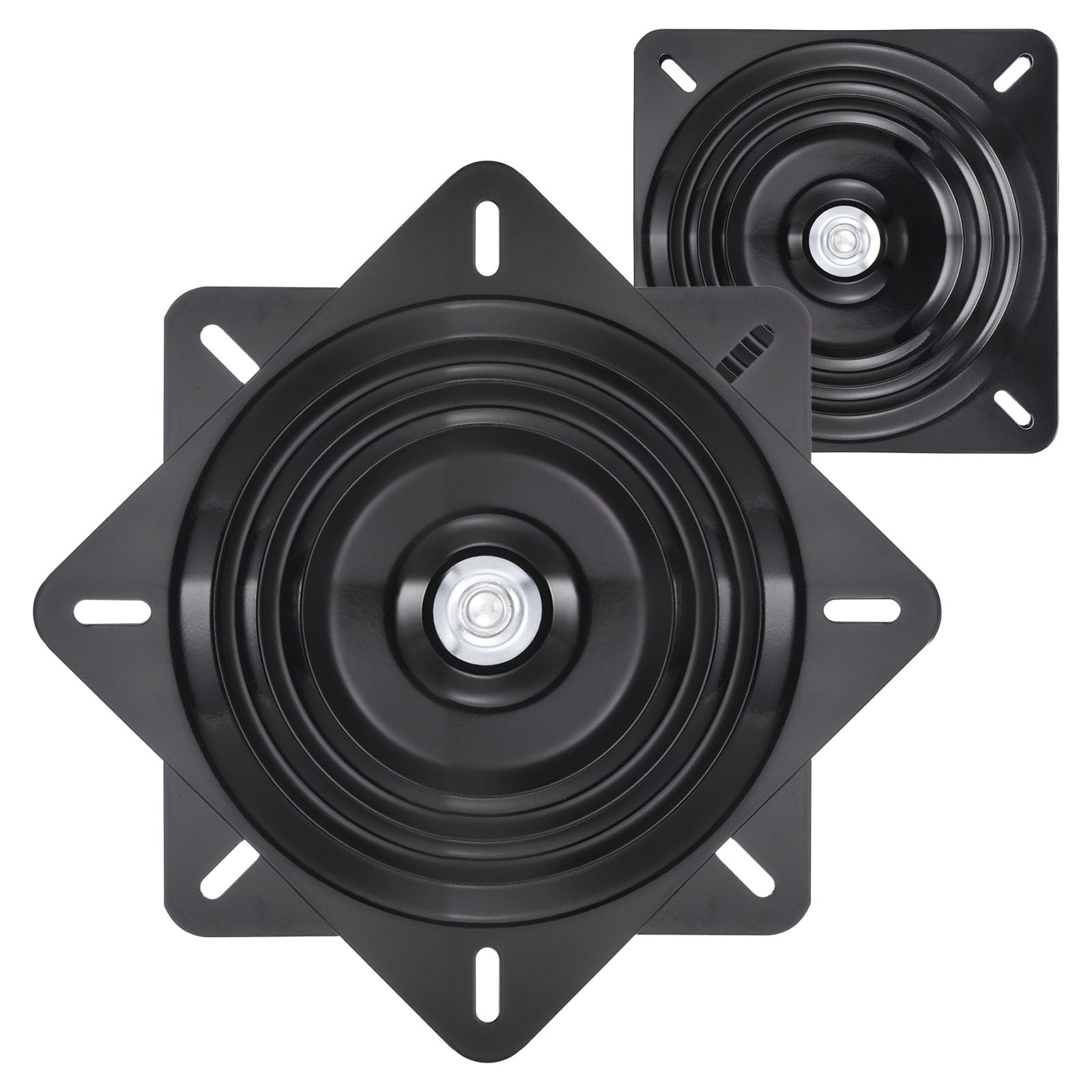 uxcell 2 Pack 10 Inch Bar Stool Swivel Plate Replacement, Ball Bearing Seat Swivel Base 300lbs Capacity for Bar Stool, Swivel Chair or Recliner, Black