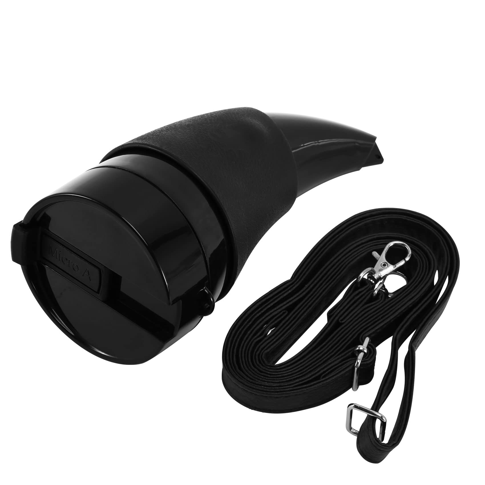 Tyuooker Goat Horns Coffee Mug 230ML Stainless Steel Vacuum Cup Flask Tea Cups Travel Couple Water Bottle with Rope-Black