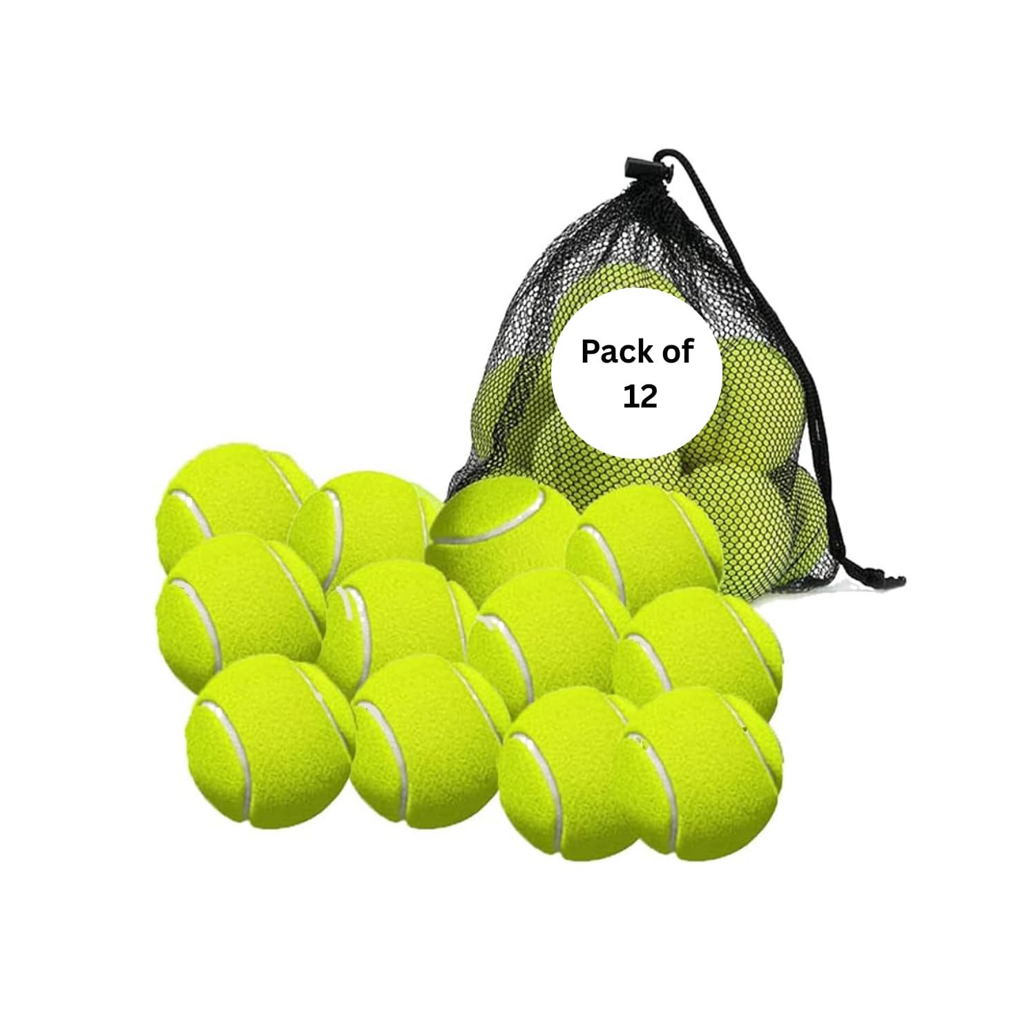 FR Enterprises Pack of 12 Durable Dog Tennis Balls – Non-Toxic, Chew-Resistant, Bouncy Fetch Toy for Small, Medium & Large Dogs – Interactive Training & Play Ball – Safe & Long-Lasting Pet Toy
