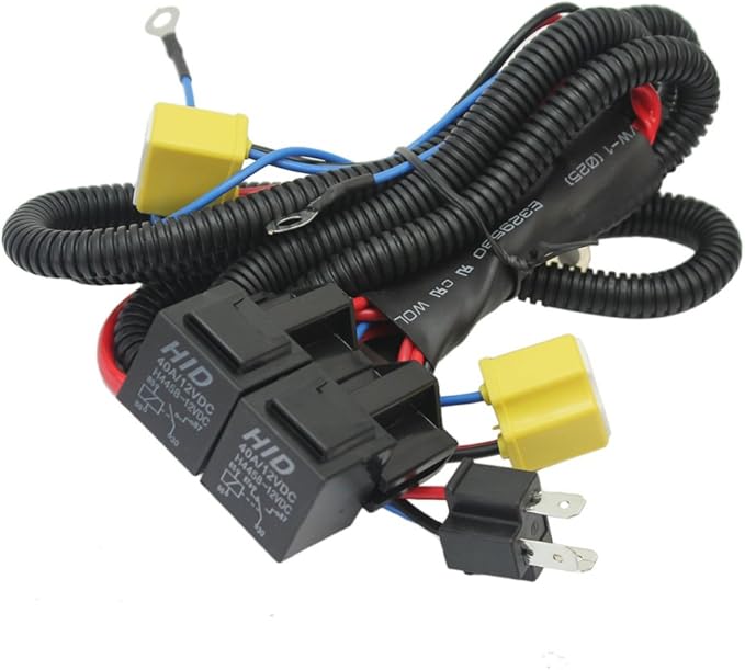 H4 9003 Fused Halogen Wiring Harness Headlight Booster Relay 12V for